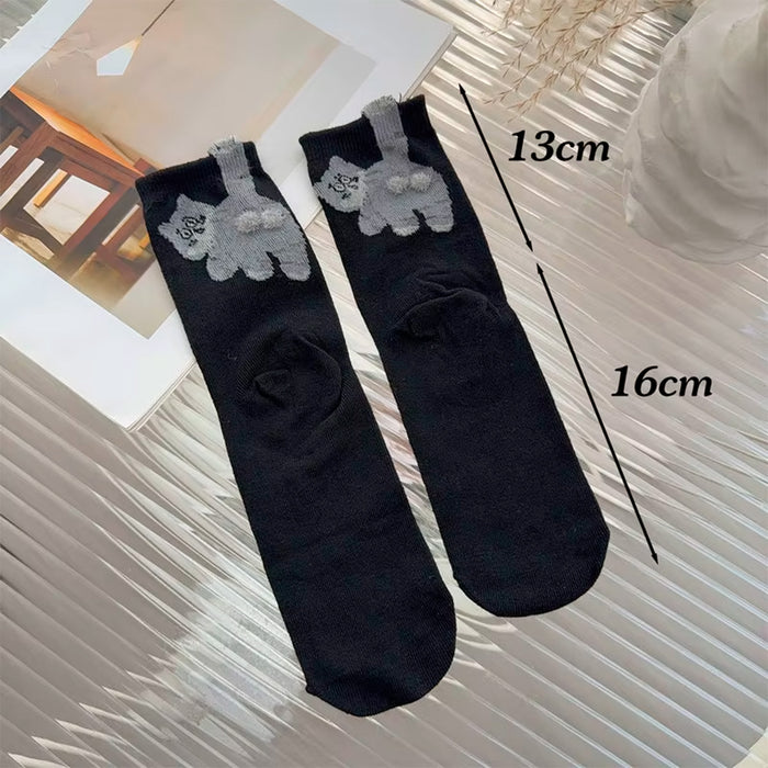 Calcetines Gato Gris Claro con Cola
