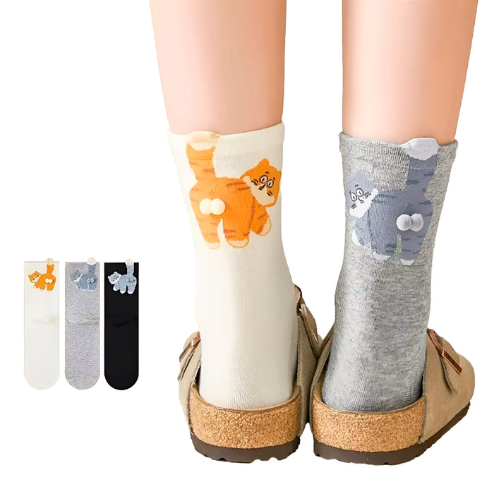 Calcetines Gato Naranja con Cola