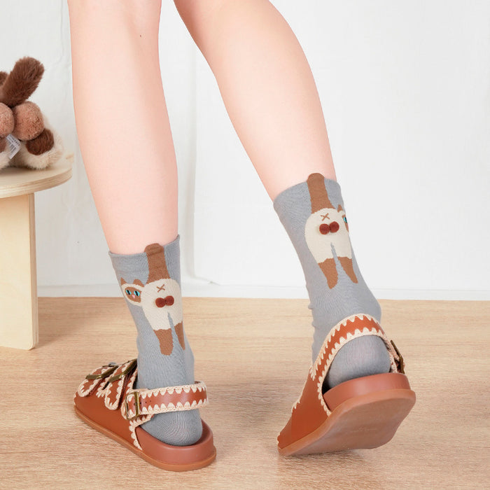 Calcetines Gato Beige con Cola