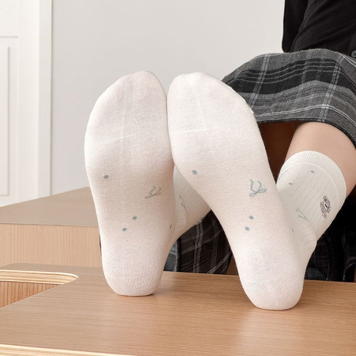 Calcetines Punto de Perrita con Lazo Azul