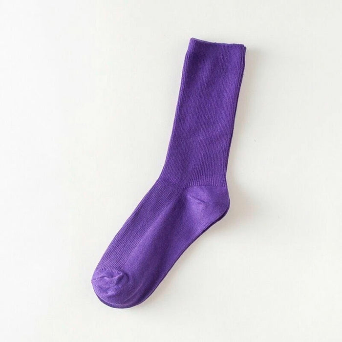 Calcetines Liso Color Morado Oscuro