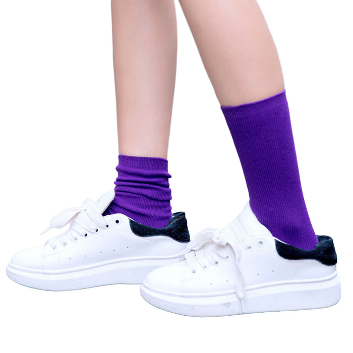 Calcetines Liso Color Morado Oscuro