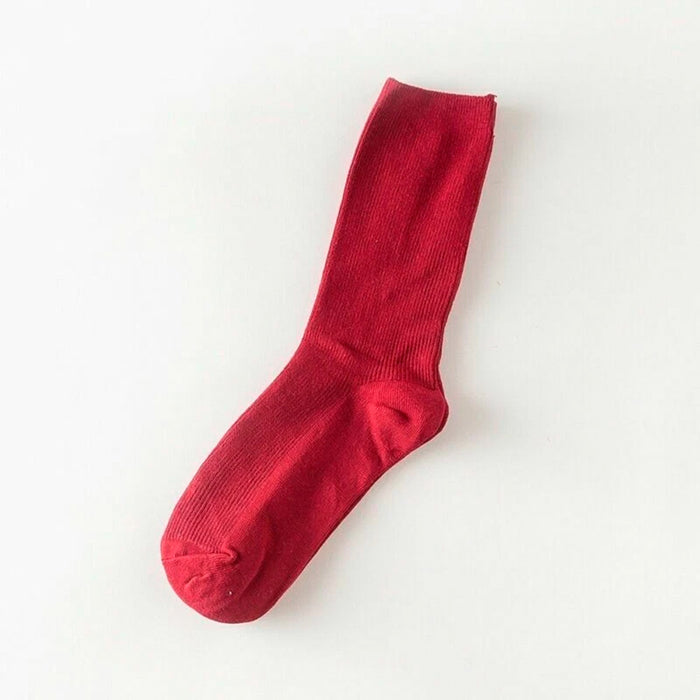 Calcetines Liso Color Rojo Oscuro
