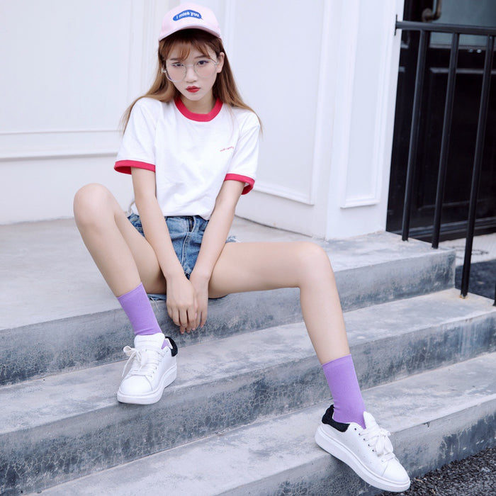 Calcetines Liso Color Morado