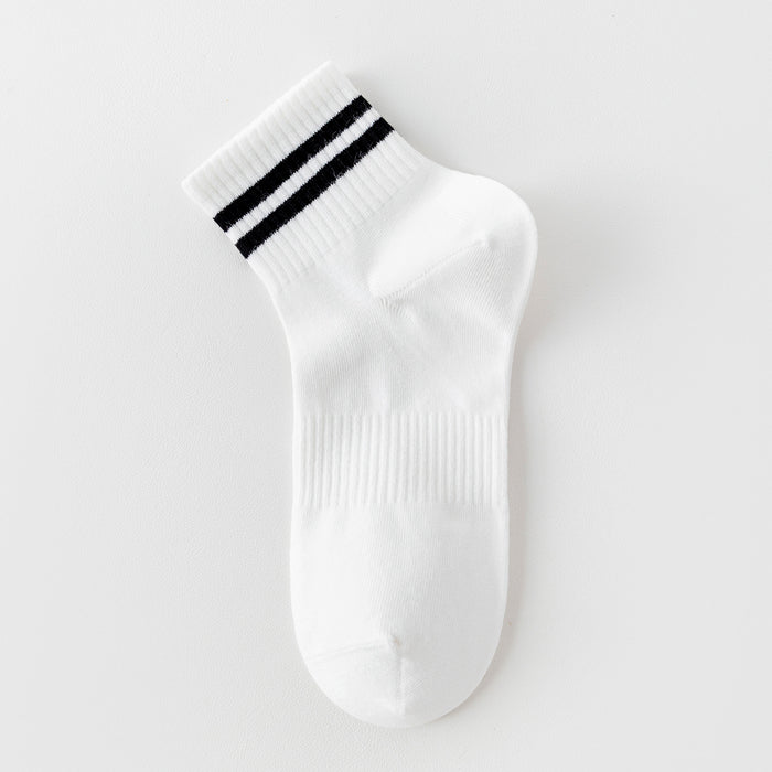 Calcetines Cortos Blancos con Rayas Negras 36-40