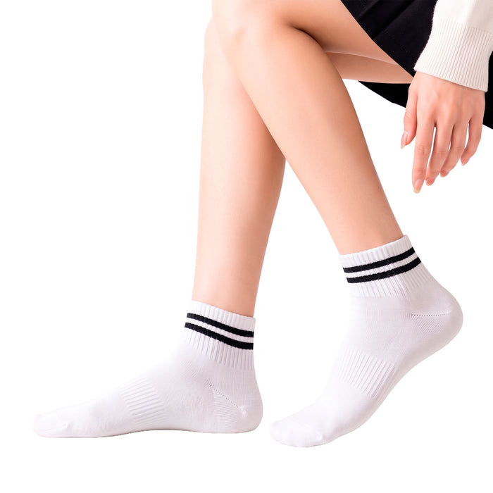 Calcetines Cortos Blancos con Rayas Negras 36-40