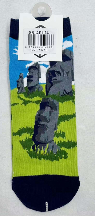 Calcetín Corto de Algodón Chile Moai 41-45