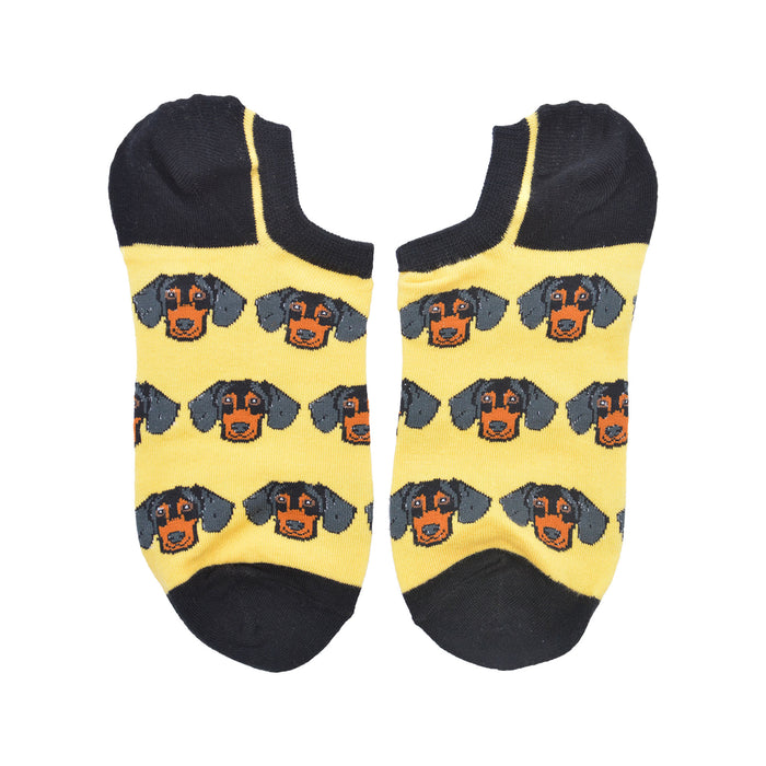 Calcetines Invisibles de Algodón Perros Salchicha Negro