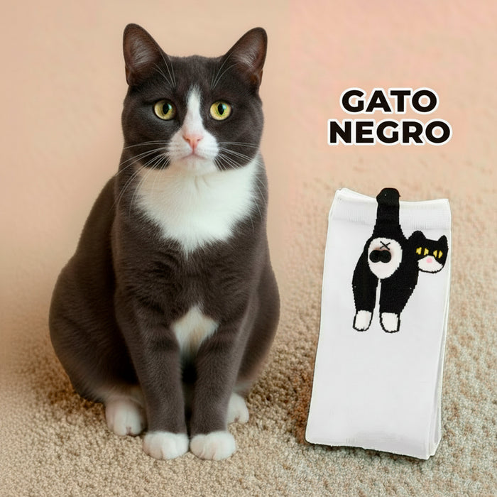 Calcetines Gato Negro con Cola