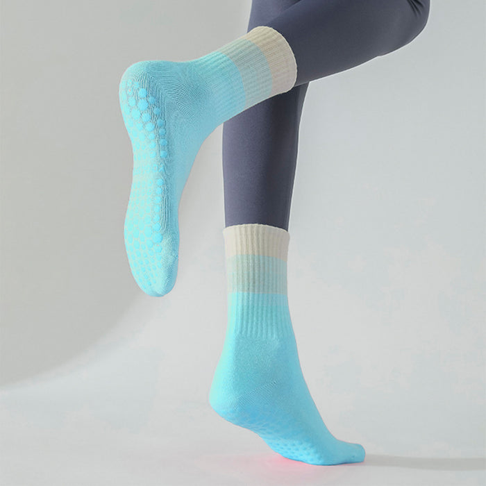 Calcetín Deportivo Yoga Antideslizante Ajustable Degradé Azul