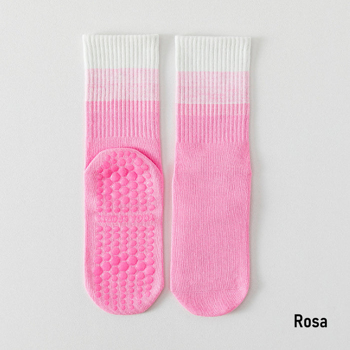 Calcetín Deportivo Yoga Antideslizante Ajustable Degradé Rosado