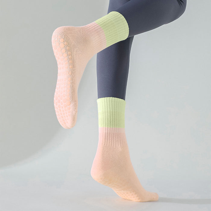 Calcetín Deportivo Yoga Antideslizante Ajustable Degradé Naranja