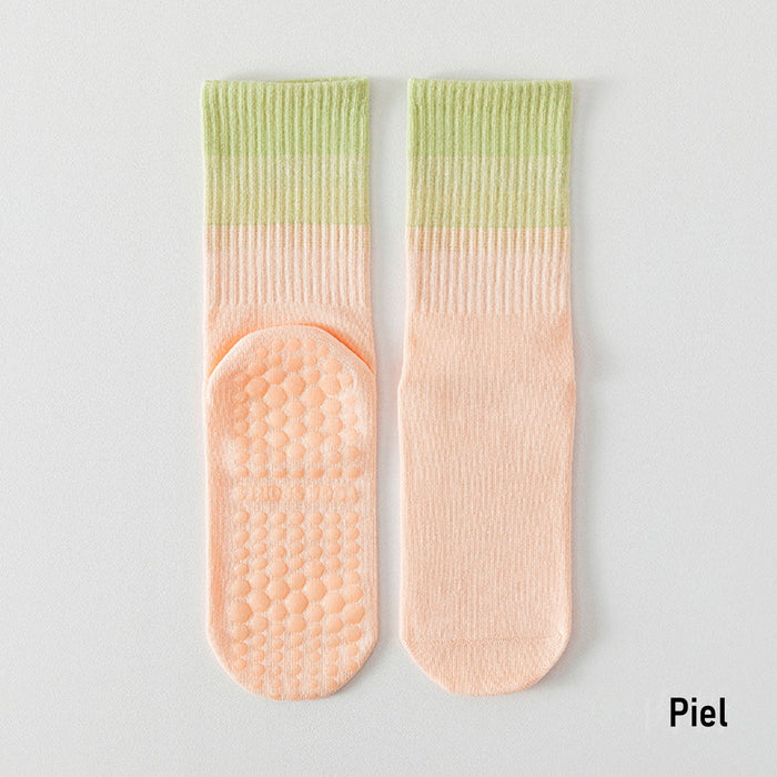 Calcetín Deportivo Yoga Antideslizante Ajustable Degradé Naranja