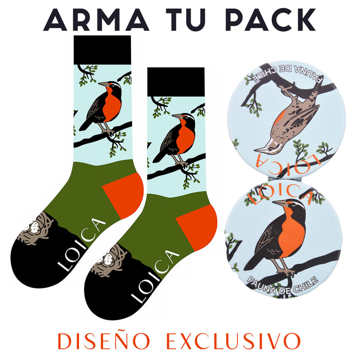 Espejo de Cartera Fauna de Chile Loica