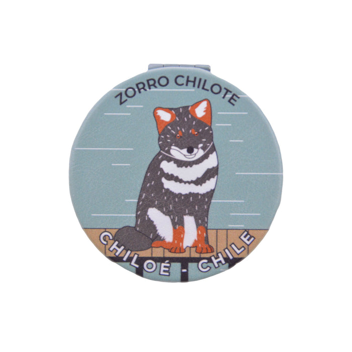 Espejo de Cartera Fauna de Chile Zorro Chilote