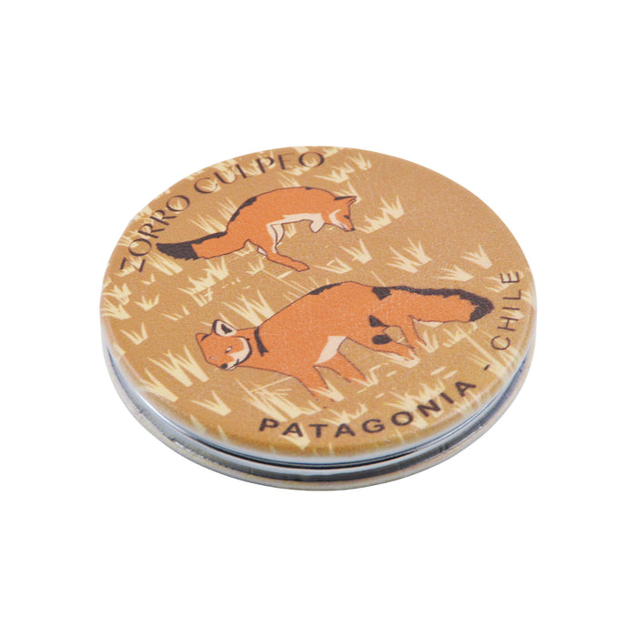 Espejo de Cartera Zorro Culpeo Fauna de Chile