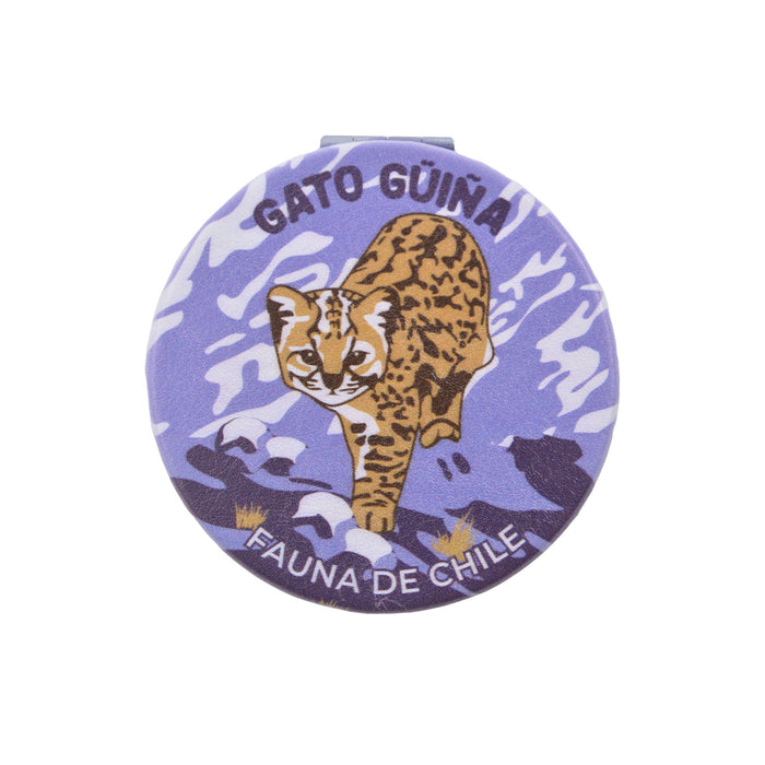 Espejo de Cartera Gato Güiña Patagonia Chile