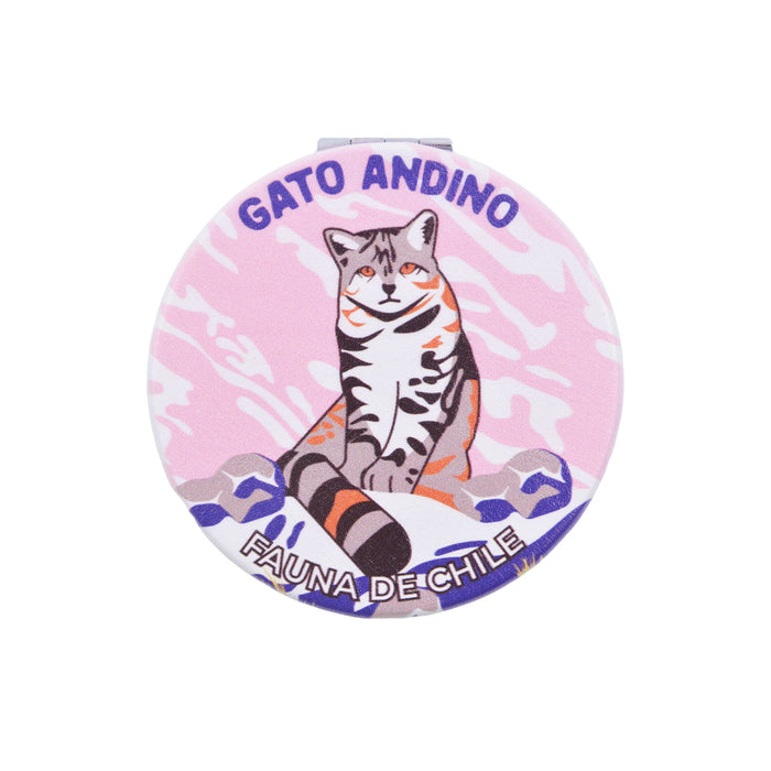 Espejo de Cartera Gato Andino Patagonia Chile