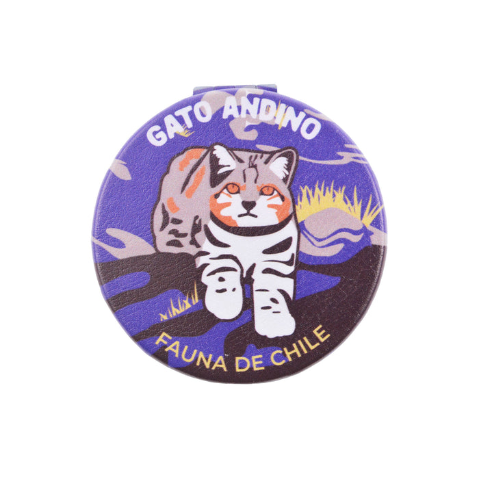 Espejo de Cartera Gato Andino Patagonia Chile