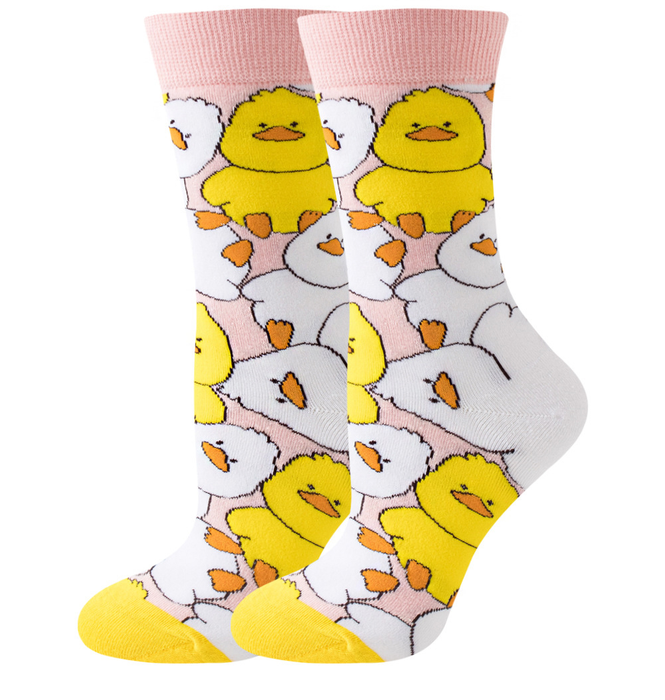 Calcetines Patos Blancos y Amarillos