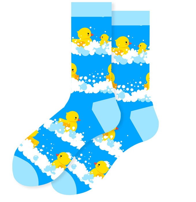 Calcetines Patitos Nadando en la Bañera con Espuma