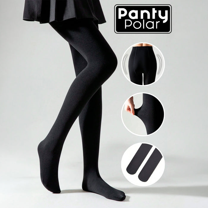 Panty Polar Negra con Pie