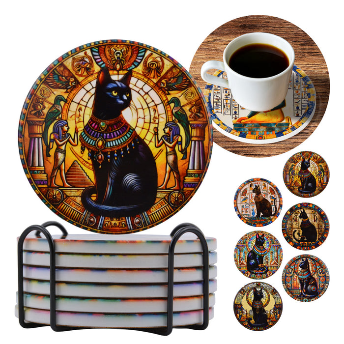Set de 6 Posavasos de Gatitos Egipcios