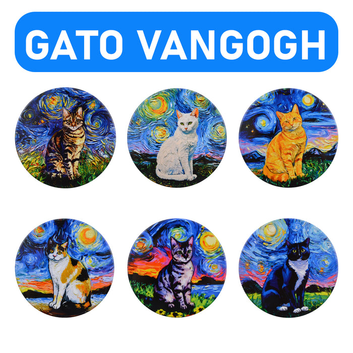 Set de 6 Posavasos Gatitos Pintura Realce
