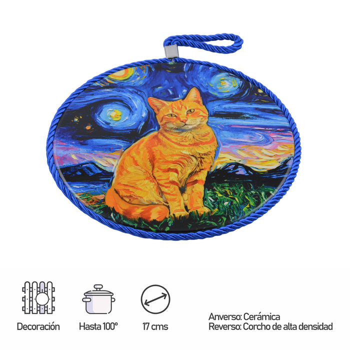 Posaollas Gato Rubio Cordòn Azul