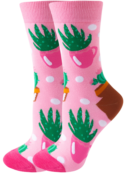 Calcetines Cactus Coloridos en Rosado
