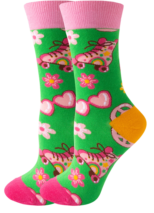 Calcetines Patines y Corazones de Colores