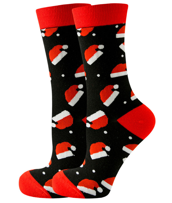 Calcetines Diseño Navideño con Gorros de Navidad