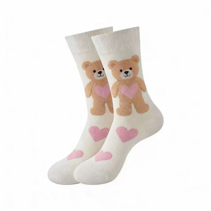 Calcetines Osito Corazón Rosa