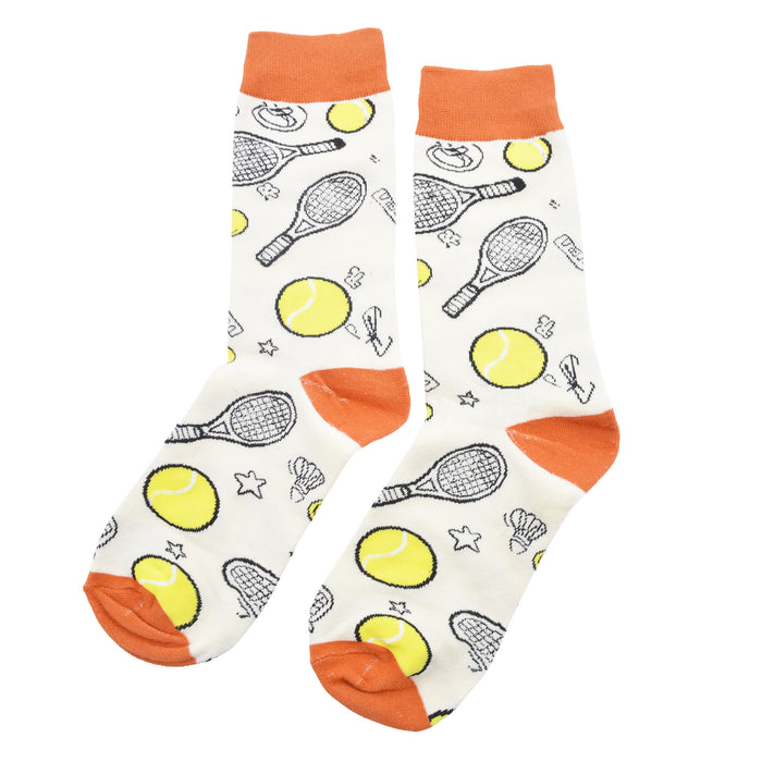 Calcetines Raquetas y Pelotas de Tenis Amarillas