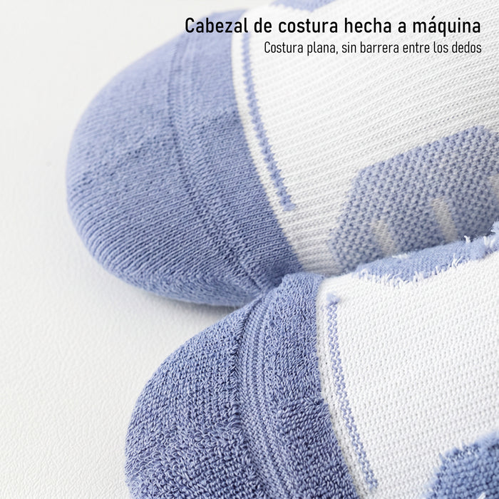 Calcetín Deportivo Transpirable Corto Algodón Negro Raya Verde 41-45