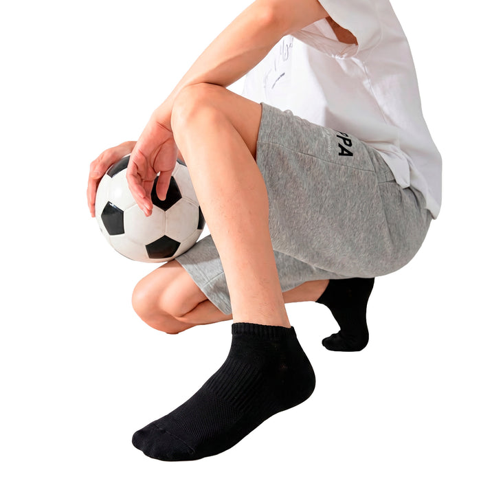 Calcetín Deportivo Malla Transpirable Corto Liso Algodón Negro 41-45
