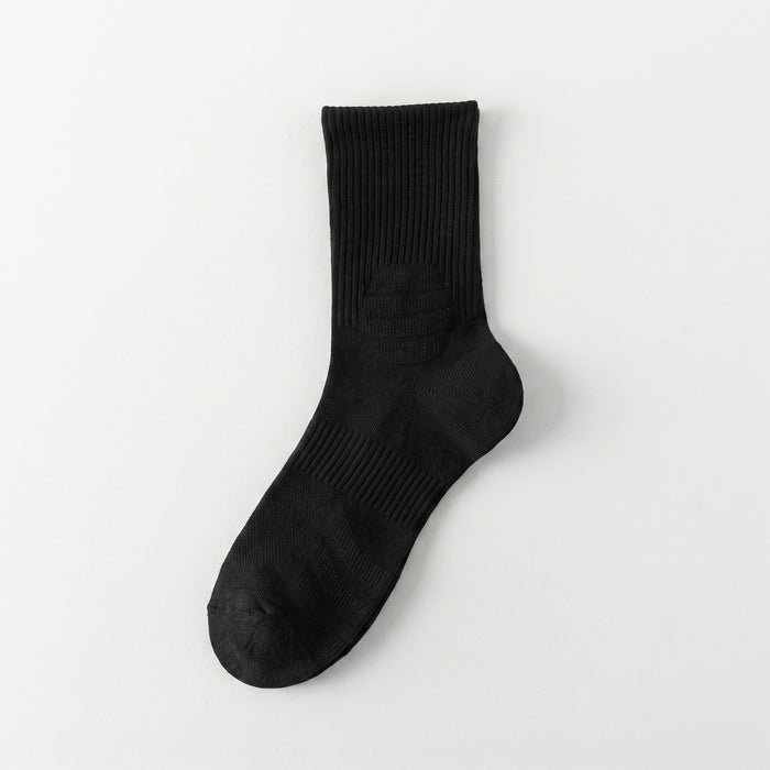Calcetín Deportivo Largo Liso Malla Transpirable Negro 41-45