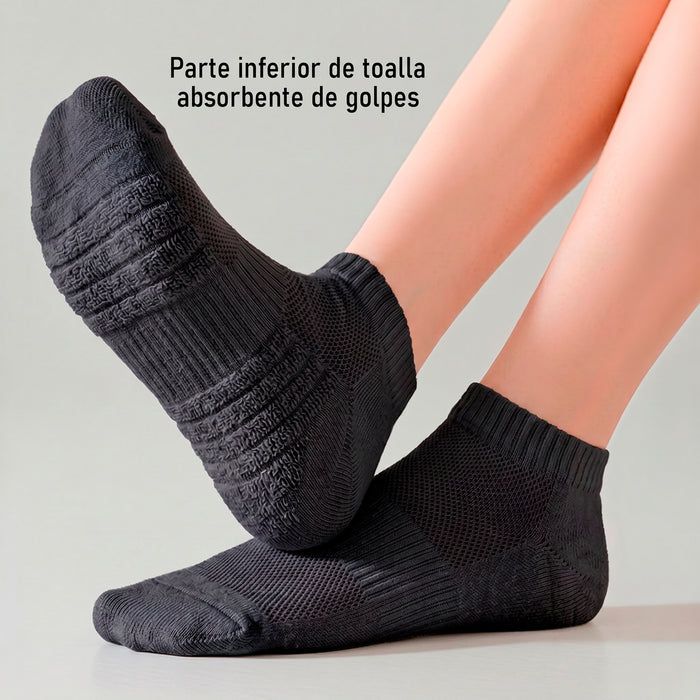 Calcetín Deportivo Corto Algodón Transpirable Negro 36-40