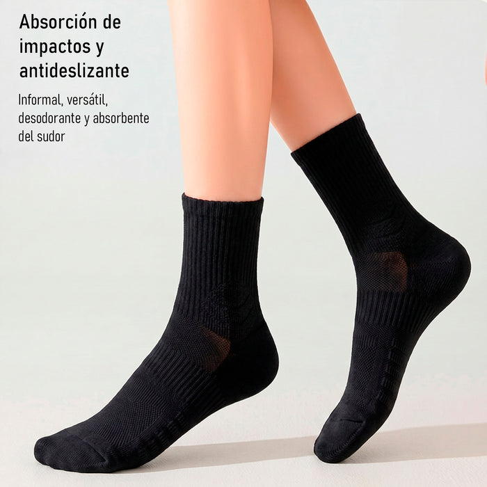 Calcetín Deportivo Largo Algodón Negro 36-40
