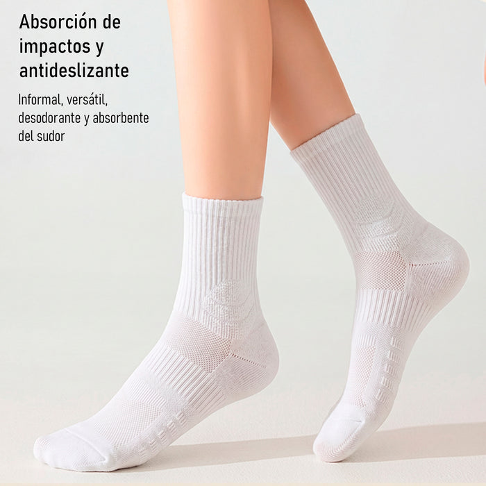 Calcetín Deportivo Largo Algodón Blanco 36-40