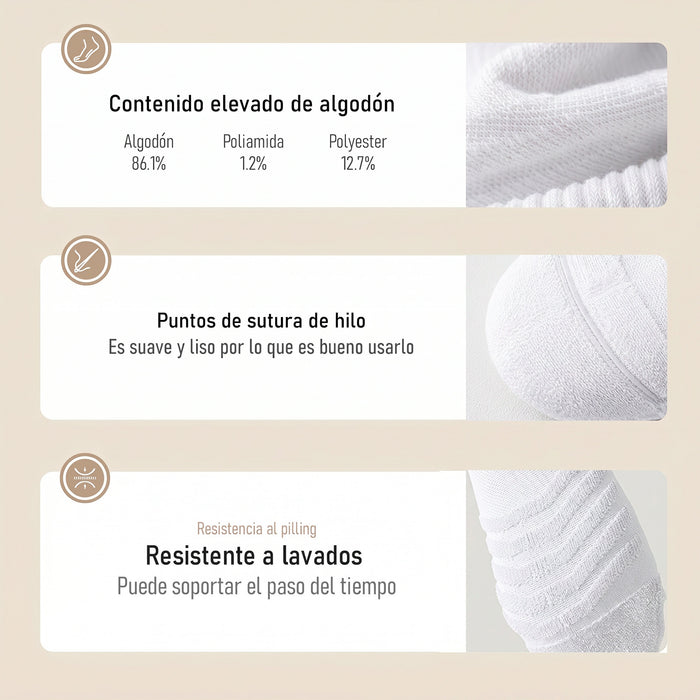 Calcetín Deportivo Largo Algodón Blanco 36-40
