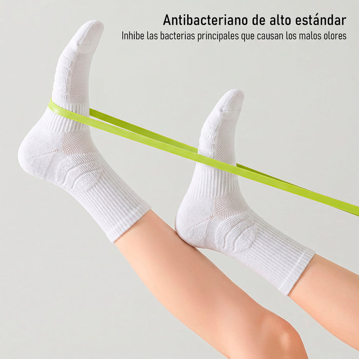 Calcetín Deportivo Largo Algodón Blanco 36-40