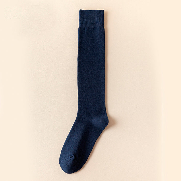Calcetines Lisos Extra Largos Azul Oscuro 41-45