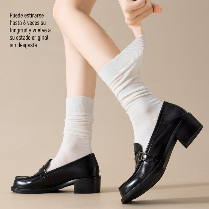 Calcetines Lisos Extra Largos Gris 36-40