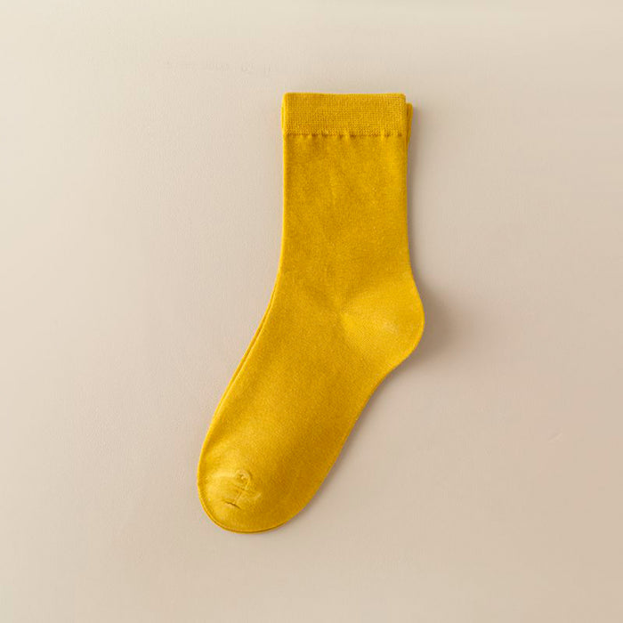 Calcetines Liso Color Mostaza 36-40