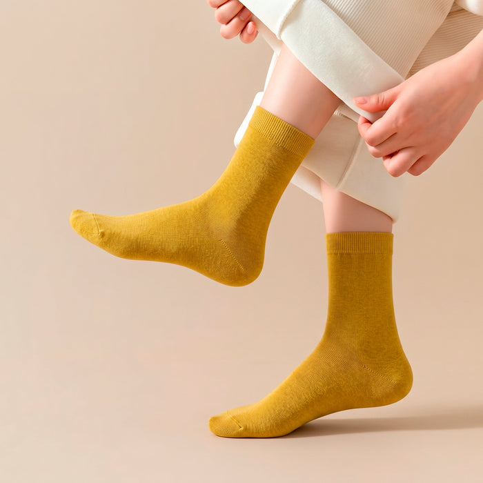 Calcetines Liso Color Mostaza 36-40