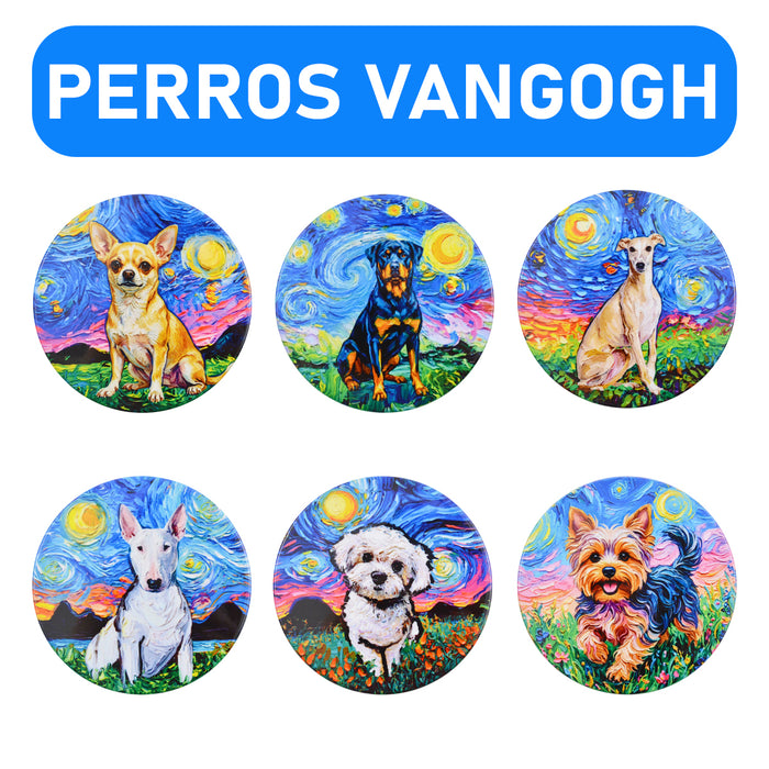 Set de 6 Posavasos Perritos Pintura Galgo
