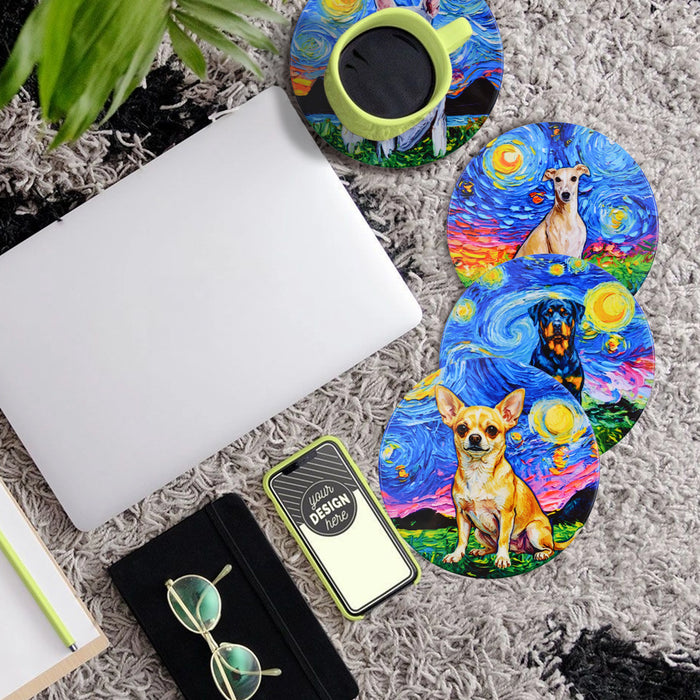 Set de 6 Posavasos Perritos Pintura Galgo