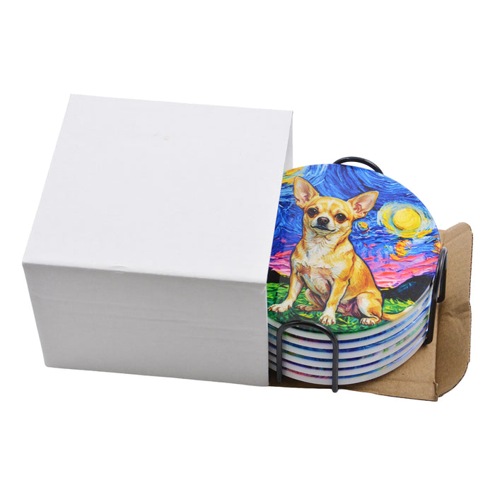 Set de 6 Posavasos Perritos Pintura Galgo