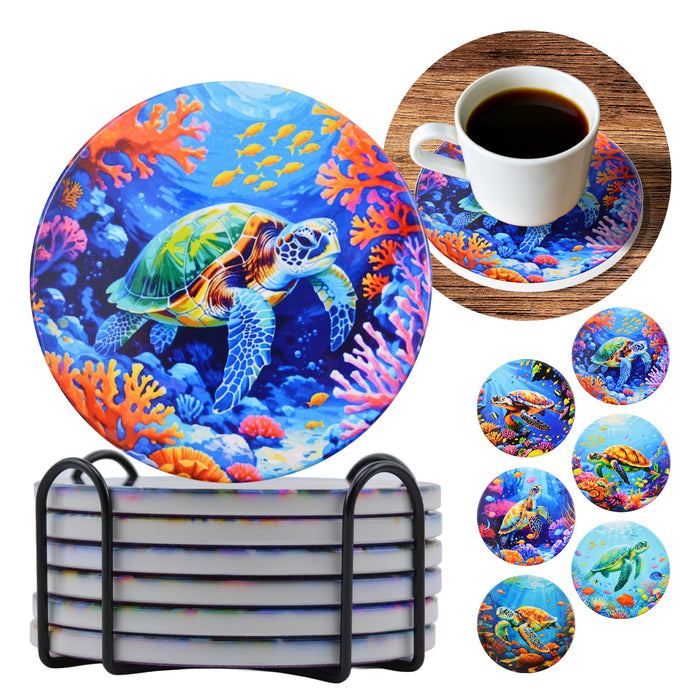 Set de 6 Posavasos Tortugas Marinas